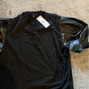 COPY - leather puff sleeve top